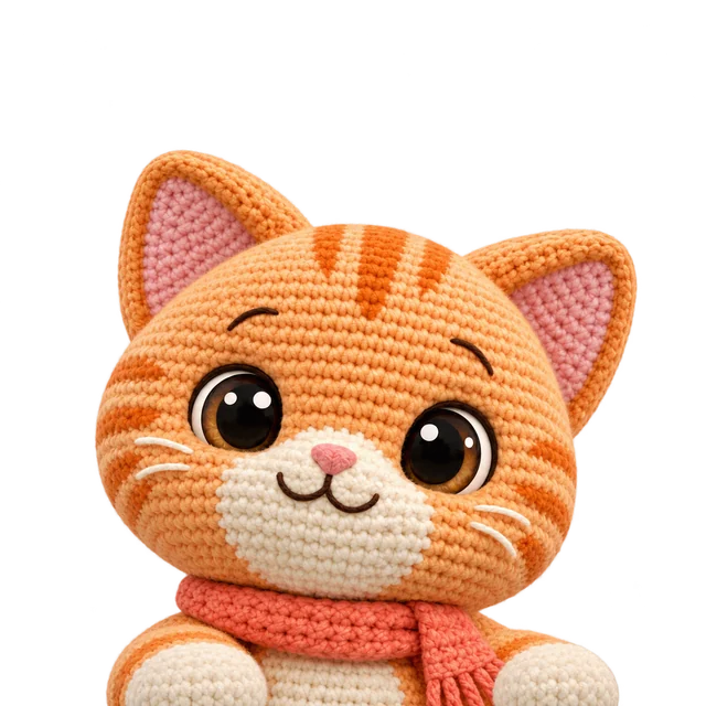 Purl the Cat peeking over the footer